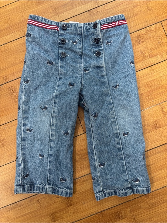 Gymboree Other - Toddler Whale-Embroidered Denim Jeans with Stripe Waist